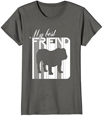 Womens Love Bulldog T-Shirt Owner Fan Best Friend Bulldog TShirt Medium Asphalt