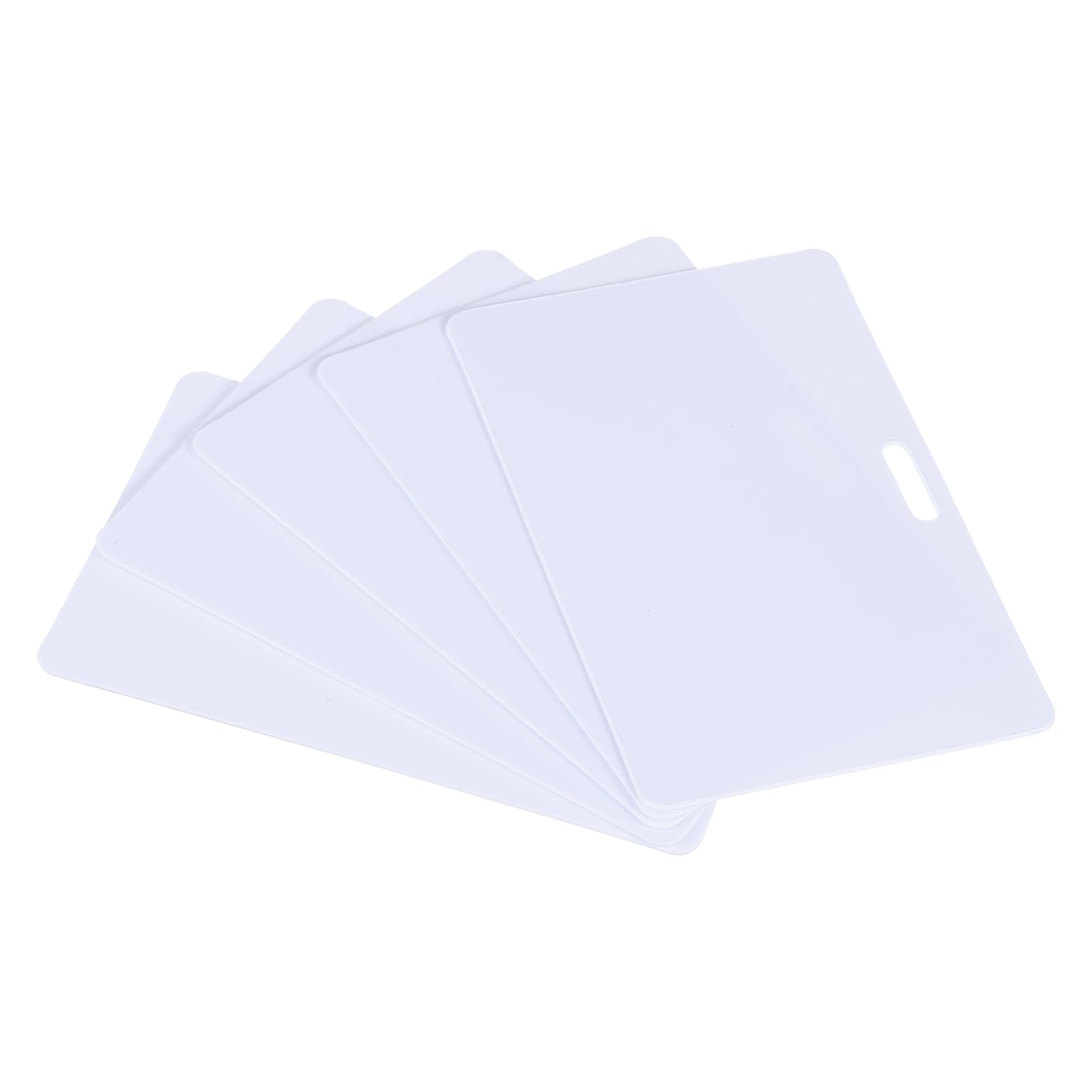 PATIKIL 3.39 x 2.13" PVC Blank Cards with Slot Punch on Short Side, 50 Pcs Punch Card Blank Credit Cards Plastic Photo ID Card for Business Office, White