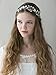 SWEETV Bridal Headband Wedding Headpiece for Bride Hair Accessories for Wedding Hair Pieces Crystal Pearl Hair Vine Sliver