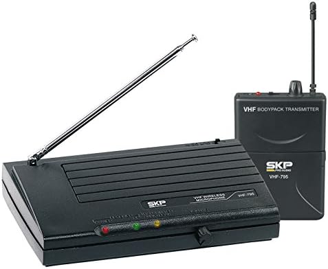 SKP PRO AUDIO Single Channel VHF Wireless Lavalier/Guitar Cable Microphone System (VHF-795)