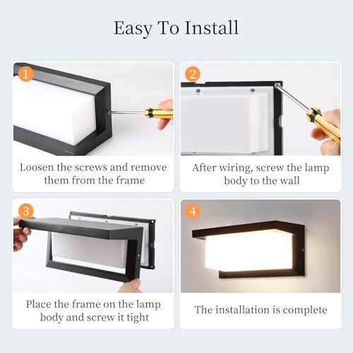 CHENBEN Outdoor Wall Light, 3000 K 18 W Outdoor Light, IP65 Waterproof Outdoor Lamp, Aluminium LED Outdoor Light for Garden, Terrace, Porch, Patio, Garage