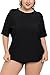 Anwell Womens Plus Size Short Sleeve Rash Guard Top Loose Fit Surfing Swim Shirt