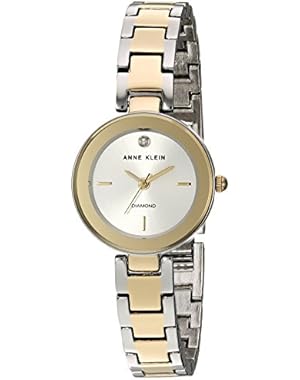 Women's Quartz Metal and Alloy Dress Watch, Color:Two Tone (Model: AK/3151SVTT)