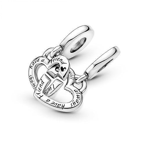 Icons Ciondolo con scritta Sister a forma di cuore in argento Sterling con zirconia cubica trasparente