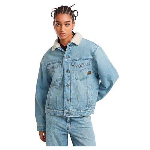 G-STAR Para Mujer Relaxed Sherpa Jacket, Azul (sun faded cloudburst D25142-D536-G339), L