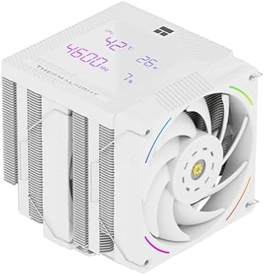 Cooler de ar do processador Thermalright TR Phantom Spirit 120 Digital SNOW, 7 heatpipes de arrefecimento da CPU, ventoinha PWM dupla de 120mm, suporte para AM4/AM5/Intel LGA1700/115X/1200/1851, dissipador de