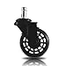 Office Chair Caster Wheels Replacement (All Black, Set of 5) - Heavy Duty & Safe for Protecting Hardwood Floors - Smooth Rollerblade Style Rubber Rollers - Universal for most Computer Desk Chairs