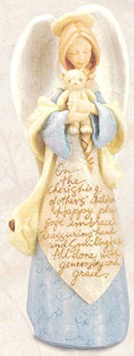 FOUNDATIONS Ceramic Angel Statue = On the Cherishing of others' children- Happy play, Soft embrace; Reassuring hand, and smiling face- All done with generosity and grace -Poem by Karen Hahn