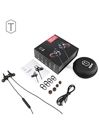 Trimo Wireless Bluetooth 5.0 Auriculares Premium de Alta Fidelidad Estéreo Sonido Wireless Deportes Auriculares de Música Tiempo de Reproducción 9 Horas IPX7 Impermeable Tecnología de Cancelación de Ruido 1 Hora Recargable   Negro