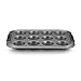 Anolon Advanced Muffin Nonstick 12-Cup Cupcake Tin With Silicone Grips, Gray,54710