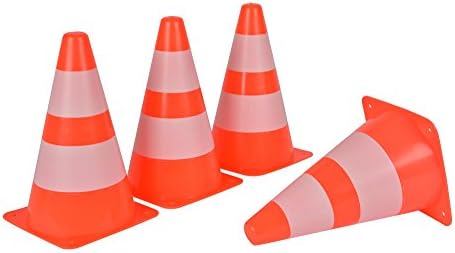 Orange and White Pylon Traffic Cones for Use in Sports Activities or with Remote Control Vehicles