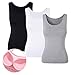 DYLH 3 Packs Women Camisole Tank Top,Support Built-in Shelf Bra Athletic Vest