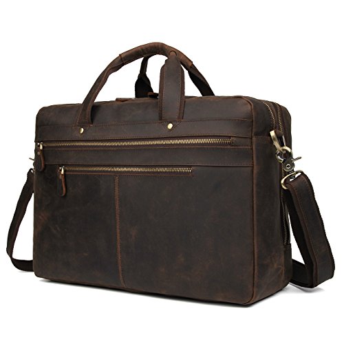 Polare vintage full grain leather 17" laptop case …