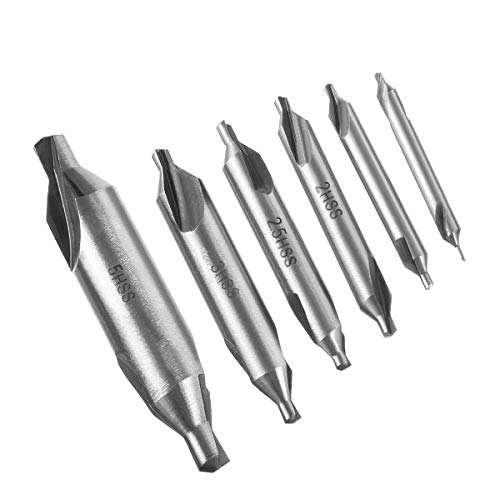 6Pcs Center Drill Bits,Drillpro HSS 