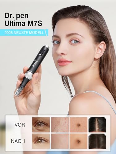 Dr. pen Ultima M7S Microneedling Pen 2025 Latest Model Wireless Dr Pen Microneedling Anti-Wrinkle with 27 Replacement Cartridges - 9 Types Cartridges (M7S Black)