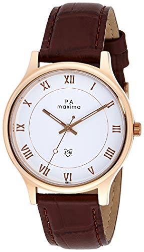 Maxima Analog White Dial Men&#39;s Watch - 47601LMGR