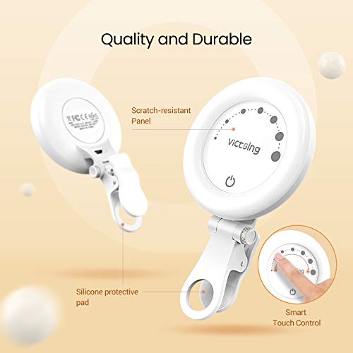 Selfie Ring Light, VicTsing Ring Light for Laptop 60 Led Phone Ring Light Clip on 3 Light Modes Rechargeable Lighting for Zoom Video Conference, Tiktok/YouTube Photography, Makeup