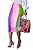 Bravepe Women's Office Colorful Dyeing Rainbow One Step Slim Midi Skirt