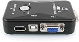 Bcowtte 2 Port VGA KVM Switch USB 2.0 Keyboard Mouse 1920x1080 Sharing Box view 5
