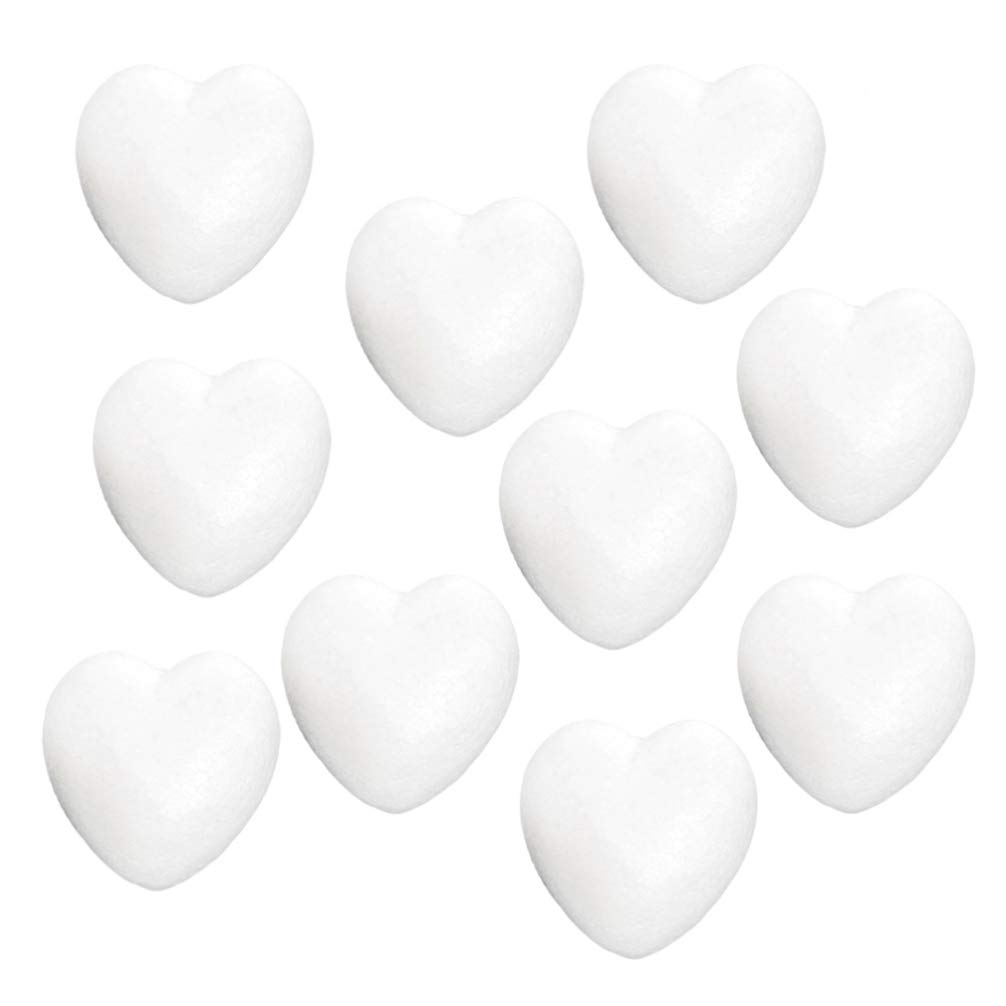 10pcs 6cm White Foam Balls DIY Heart Shaped Balls Modelling Polystyrene Foam Ornament for DIY Craft Holiday Christmas Ball Making Decorations
