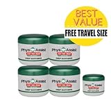 4 PACK A- PhysAssist Foot Pain Cream with Australian Tea Tree Oil. (plus FREE 1 oz- Travel Size)