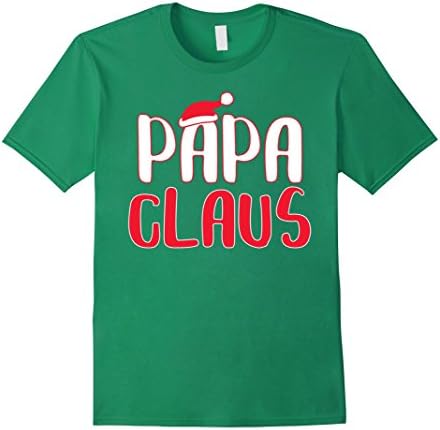 Mens Papa Claus T-Shirt Funny Santa Christmas Costume Shirt Large Kelly Green