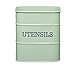 KitchenCraft Living Nostalgia, Kitchen Utensil Holder, Metal, 15 x 16cm, English Sage Green