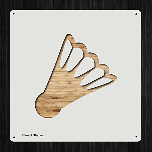 Shuttlecock Badminton Play Game Birdie Plastic Mylar Stencil for Painting, Walls and Crafts, Item 1115528