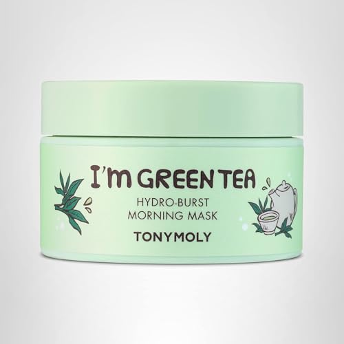 TONYMOLY Im Green Tea Hydro Burst Morning Mask - Refreshing Gel Mask for Dull, Tired Skin - Hydrating, Calming, with Green Tea, Bamboo & Centella Asiatica Extracts - Paraben & Alcohol Free