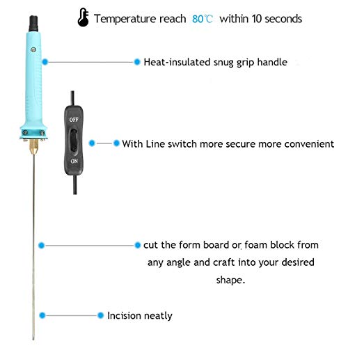 Foam Cutter, 2 Pack Foam Electric Cutting Machine Pen 100-240V/15W Craft Hot Knife 10CM Styrofoam Cutting Pen for All Kinds of Foaming Materials