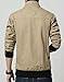 XueYin Men's Solid Cotton Casual Wear Stand Collar Jacket(Khaki,M size)