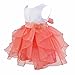 YiZYiF Baby Girls Flower Christening Wedding Birthday Ruffle Organza Tutu Dress Watermelon Red 18-24 Months