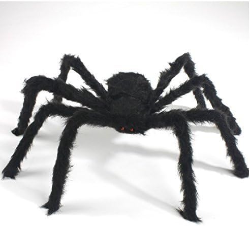 COOL IDEA 4.9FT JUMBO HALLOWEEN CREEPY SPIDER +11FT SPIDER WEB