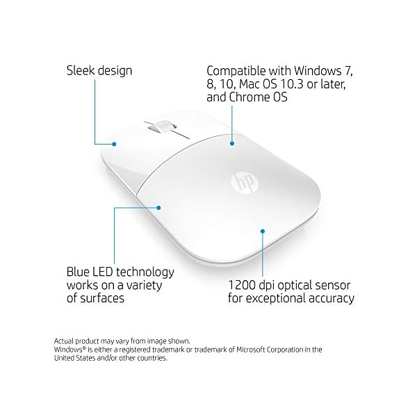 HP-Z3700-White-24-GHz-USB-Slim-Wireless-Mouse-with-Blue-LED1200-DPI-Optical-Sensor-Up-to-16-Months-Battery-Life HP Z3700 White 2.4 GHz USB Slim Wireless Mouse with Blue LED1200 DPI Optical Sensor, Up to 16 Months Battery Life