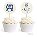 Andaz Press Boy Owl Baby Shower Collection, Cupcake Topper DIY Party Favors Kit, Owl Graphic, It's a Boy!, 20-Pack
