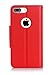 ProCase Wallet Case for iPhone 8 Plus/7 Plus, Flip Fold Card Case Stylish Slim Stand Cover with Wallet Case Fits for iPhone 8 Plus/iPhone 7 Plus -Red
