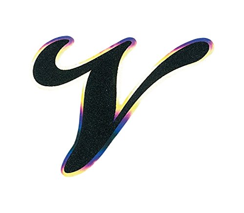 4R Quattroerre.it Lettre Adhésive V, Effet Noir Holographique