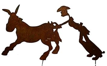 Edelrost Esel Auf Platte Gartendeko Metall Rost Dispenser