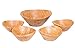 BIRDROCK HOME Bamboo Salad Bowl Set | Set of 5 | Wooden Stackable Bowls for Salad, Pasta, Fruit | Kitchen Bowl Set