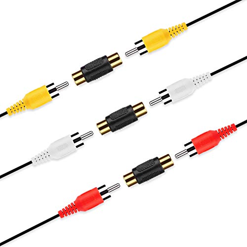 Extractme 10 Pack RCA Coupler Audio Video RCA Female to Female Adapter Gold