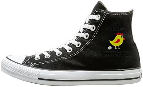 Shenigon CHICKENS THE PET THAT POOPS Canvas Shoes High Top Casual Black Sneakers Unisex Style 41