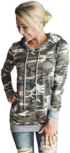Hooded Pullover,Womens Camouflage Printing Hoodie Sweatshirt Tops Blouse (XXL)