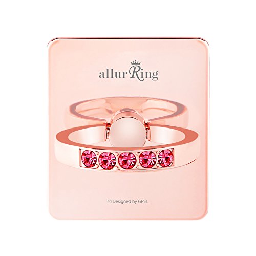 allurRing Swarovski Crystals Cell Phone Ring Holder Kickstand Anti-Drop Finger Grip 360Â° Universal Fit iPhone X, 8, 7, 6S, 6, Galaxy Note 8, S9, S8, S7 Edge Plus, LG, Pixel (Charlotte Rose Gold)