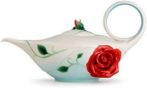 Franz Fine Porcelain Retired Romance of The Rose Teapot in Adorable Treasures Gift Box