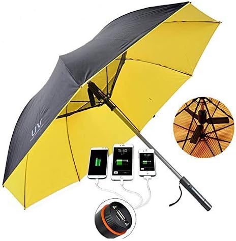 A&DW Protección UV Paraguas Plegable Ventilador Incorporado Paraguas de