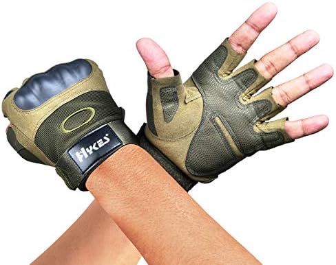 Hykes Tactical Gloves for Workout Bike Driving Cycling Motorcycle Military Safety Sports Hiking Climbing Outdoor Gym Fitness Hand Grip