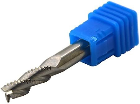 Wokesi 5mm Cutting Dia,5mm Shank Dia,50mm OAL,HRC55,3Flutes,Uncoated (Bright),Solid Carbide,Roughing Square End Mill Endmills CNC Router Bits Milling Tools for Aluminium Alloys (5mmBlade*50mmOAL)