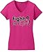 Fight Like a Girl Signature Breast Cancer T-Shirt Ladies V-Neck Hot Pink