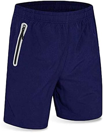 Men's Running Short Gym Workout Deep Side Reflective Zipper Pocket Quick Dry Beach Athletic Swim Short 7"