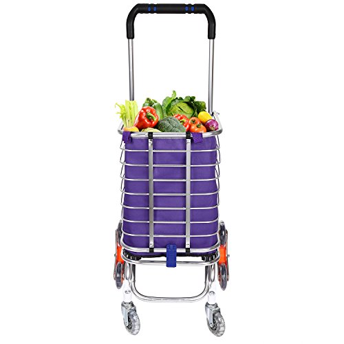 image for Anfan Folding Shopping Cart Lightweight Stair Climbing Grocery Utility